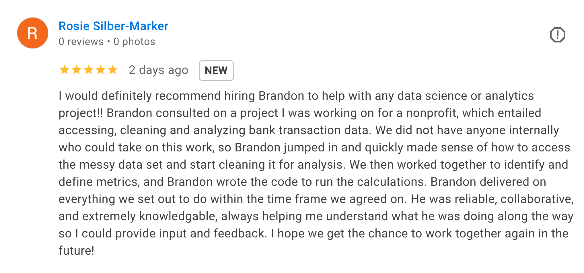 Client review screenshot